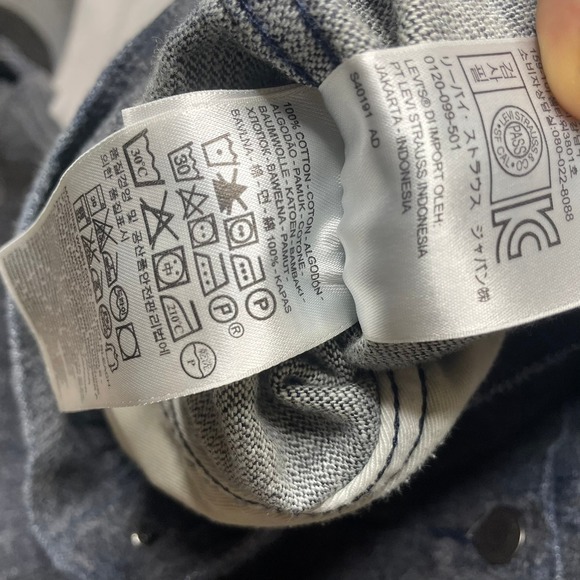 Levi Strauss Brushed Co Mens Size S Denim Jean Jacket Dark Wash Trucker Style - Picture 8 of 8